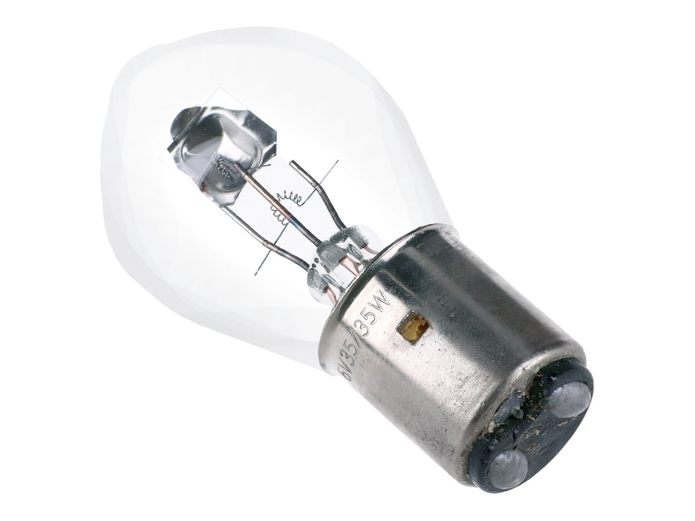 40462_2D_0004 6v 35/35watt BA20 Glühbirne Biluxbirne Scheinwerfer gebraucht-