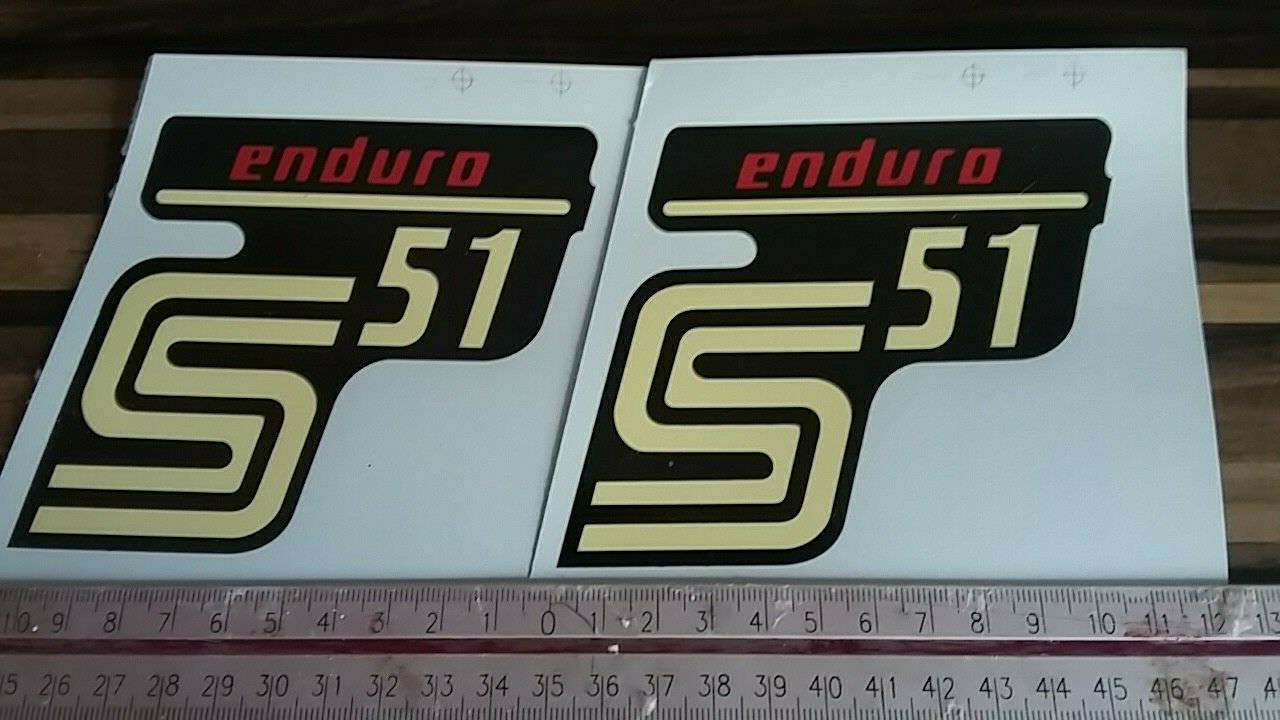 S51 Enduro Wasserabziehbild Seitendeckel Set