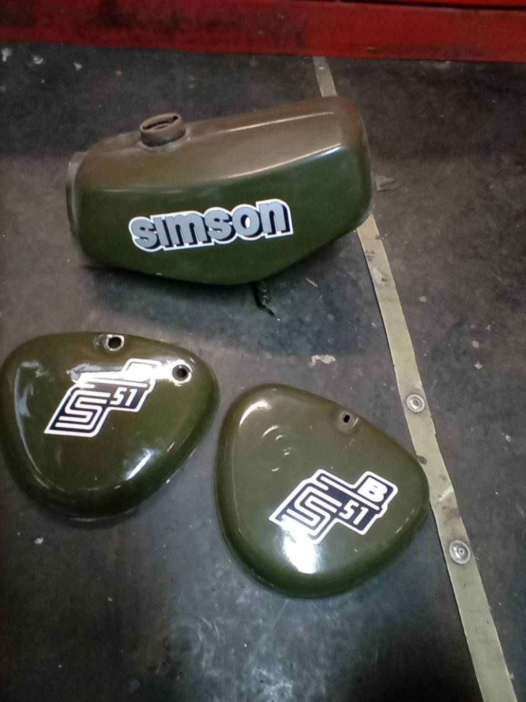 tankset Simson s51 Tank Seitendeckel Set